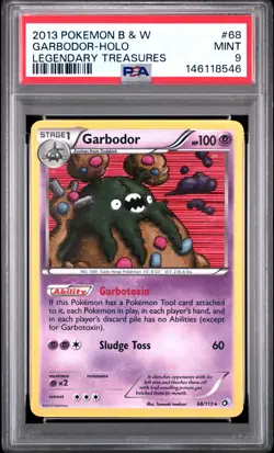 2013 POKEMON BLACK & WHITE LEGEND TREASURES #68 GARBODOR-HOLO PSA 9 - Image 1