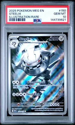 2025 POKEMON MEG EN-MEGA EVOLUTION ILLUSTRATION RARE #150 STEELIX PSA 10 - Image 1