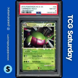 2010 POKEMON HEARTGOLD & SOULSILVER TRIUMPHANT #98/102 YANMEGA PRIME PSA 8 - Image 1