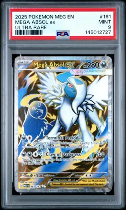 2025 POKEMON MEG EN-MEGA EVOLUTION ULTRA RARE #161 MEGA ABSOL EX PSA 9 - Image 1