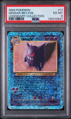 2002 POKEMON LEGENDARY COLLECTION #11 GENGAR-REVERSE FOIL PSA 6 - Image 1