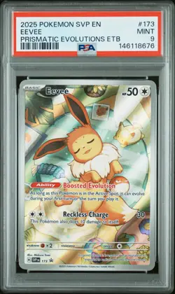 2025 POKEMON SVP EN-SV BLACK STAR PROMO #173 EEVEE PSA 9 - Image 1