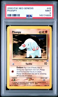 2000 POKEMON NEO GENESIS #43 PHANPY PSA 9 - Image 1