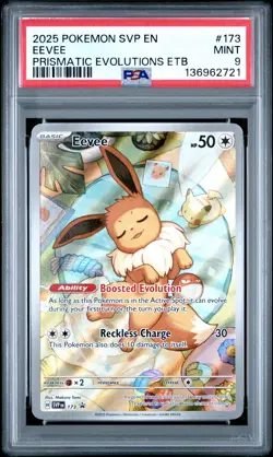 2025 POKEMON SVP EN-SV BLACK STAR PROMO #173 EEVEE PSA 9 - Image 1