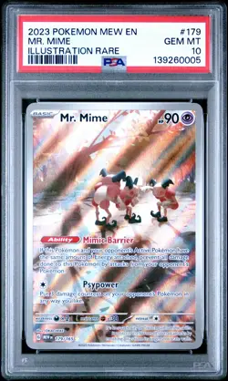 2023 POKEMON MEW EN-151 ILLUSTRATION RARE #179 MR. MIME PSA 10 - Image 1