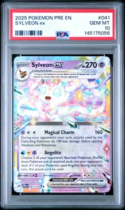 2025 POKEMON PRE EN-PRISMATIC EVOLUTIONS #041 SYLVEON EX PSA 10 - Image 1