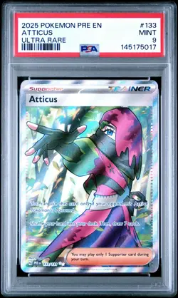 2025 POKEMON PRE EN-PRISMATIC EVOLUTIONS ULTRA RARE #133 ATTICUS PSA 9 - Image 1