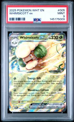 2025 POKEMON WHT EN-WHITE FLARE #005 WHIMSICOTT EX PSA 9 - Image 1