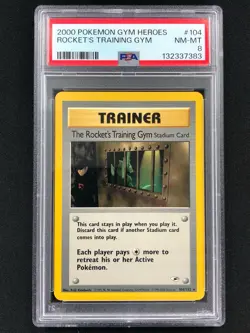 Pokemon 2000 The Rocket's Training Gym 104/132 PSA 8 - Image 1