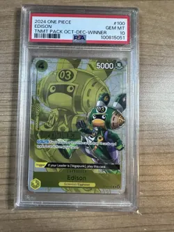 Edison 2024 One Piece Tournament Pack Oct-Dec WINNER #100 PSA 10 - Image 1