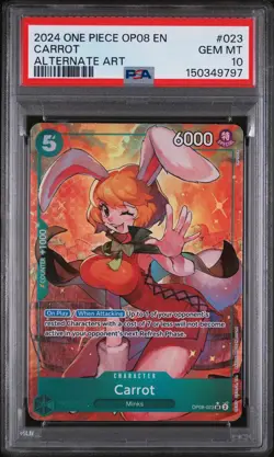 2024 ONE PIECE OP08-TWO LEGENDS ALTERNATE ART #023 CARROT PSA 10 - Image 1