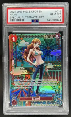 2023 One Piece The Best Nami Special Alternate Art Rare #OP01-016 PSA 10 - Image 1