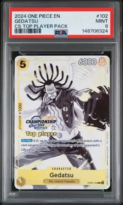 2024 ONE PIECE CHAMPIONSHIP 2024 TOP PLAYER PACK #102 GEDATSU PSA 9 - Image 1