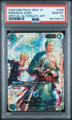 2026 ONE PIECE JPN EB04-EGGHEAD CRISIS SPECIAL ALT ART #006 RORONOA ZORO PSA 10 - Image 1