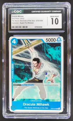 2022 ONE PIECE DRACULE MIHAWK SUPER PRE-RELEASE ST03-005 CGC 10 A PT - Image 1