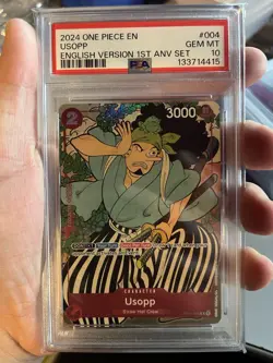 One Piece Usopp 1st Anniversary English Set Promo OP01-004 PSA 10 - Image 1