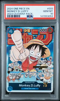 2024 ONE PIECE CHAMPIONSHIP 2023 EVENT PACK #033 MONKEY D. LUFFY PSA 10 - Image 1