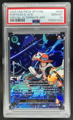 2025 One Piece Portgas D. Ace Special Card Alt Art #EB02-028 PSA 10 GEM MINT - Image 1