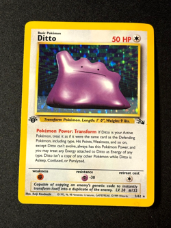 Ditto 3/62 LP 1999 Pokemon TCG Fossil 1st Edition Holo Rare Card - Image 1