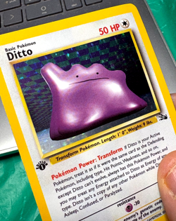 Ditto 3/62 LP 1999 Pokemon TCG Fossil 1st Edition Holo Rare Card - Image 4