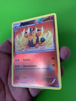 Pignite 18/114 Black & White Reverse Holo Pokemon Card LP+ - Image 3