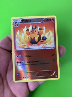 Pignite 18/114 Black & White Reverse Holo Pokemon Card LP+ - Image 4