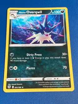 POKEMONE. OVERQWIL 091/189 PLAYERS CARD -:- IN AS NEW MINT CONDITION. - Image 1