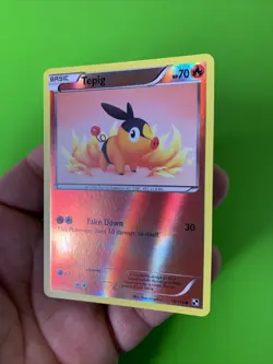 Tepig 16/114 Black & White Reverse Holo Pokemon Card NM - Image 3