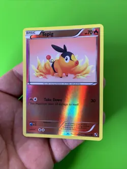 Tepig 16/114 Black & White Reverse Holo Pokemon Card NM - Image 4