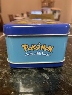 POKEMON Storage Box tin mini lunchbox 1998 Nintendo / Accessory Network card '99 - Image 3