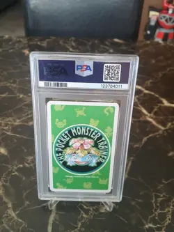PSA 9 Meowth Queen of Spades Japanese Pokemon Green Poker Card - Image 3