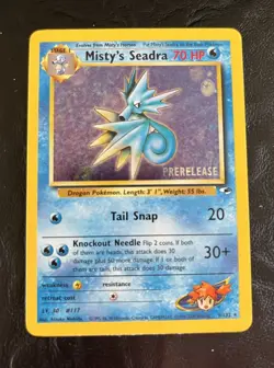 2000 Pokemon Gym Heroes #9 Misty's Seadra Holo Prerelease Promo Card - Image 1