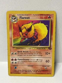 Pokemon TCG Flareon 19/64 Jungle Non-Holo Card HP Vintage - Image 1