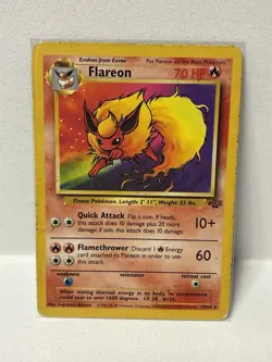 Pokemon TCG Flareon 19/64 Jungle Non-Holo Card HP Vintage - Image 3