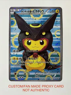 Poncho-Wearing Rayquaza Pikachu 231/XY-P Full Art DIY ACG CUST0M Fan Art Card - Image 1