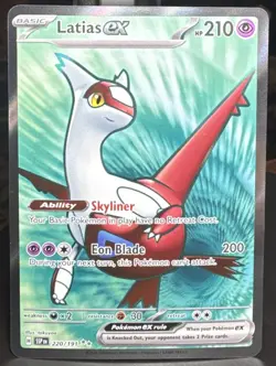 Pokemon TCG Latias ex 220/191 Sv08: Surging Sparks Ultra Rare (Full Art) Card - Image 1