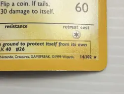 Pokemon Raichu 14/102 Holo Rare Base Set 1999 English Wizards Card - Image 4