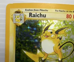 Pokemon Raichu 14/102 Holo Rare Base Set 1999 English Wizards Card - Image 5
