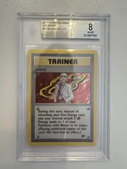 Pokemon TCG Blaine Trainer Gym Challenge Holo Card 17/132 Beckett 8 - Image 1