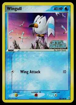 Pokemon Crystal Guardians 70/100 Wingull Pokemon Card Reverse Holo Stamped - Image 1