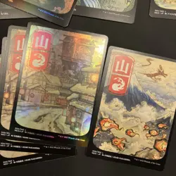 MTG Kamigawa Neon Dynasty Full Art Basic Lands (Lot of 17) M/NM Cards Unplayed - Image 3