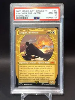 PSA 10 - Aragorn, The Uniter - Showcase - MTG #317 - Lord Of The Rings- PRISTINE - Image 1