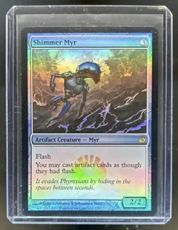 2011 Magic MTG Mirrodin Besieged Shimmer Myr Foil #129 - Image 1