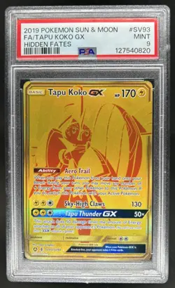 2019 Pokemon SM Tapu Koko GX Shiny Vault Secret Rare #SV93/SV94 PSA 9 - Image 1