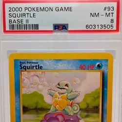 Pokemon Base Set 2 Squirtle 093/130 PSA 8 Regular English 2000 - Image 2