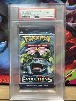 Pokemon TCG XY Evolutions Sealed Booster Pack Venusaur PSA 8 Mint - Image 1