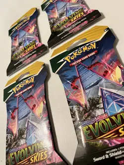 Pokemon Cards Evolving Skies Booster Packs Hanger Sealed Sleeved x4 DURALUDON - Image 2