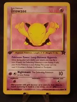 Pokemon Card - Drowzee - 54/82 - Rocket - 1st Edition - VLP-NM - Image 1