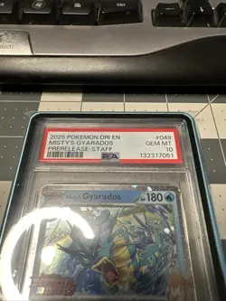 2025 Pokemon Destined Rivals Misty's Gyarados Prerelease-Staff PSA 10 #049 - Image 2