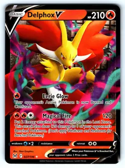 Delphox V Ultra Rare #027/196 Lost Origin Pokemon TCG - Image 1